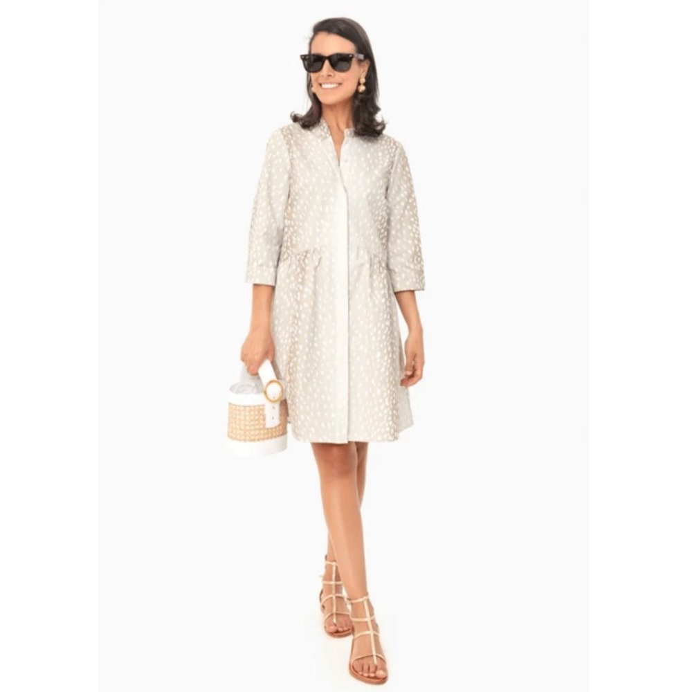 Tuckernuck Women's Antelope Royal Shirt Dress Mini Length Stretch Cotton L NWT